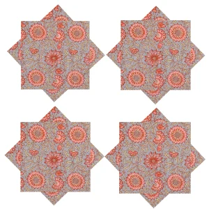 6 PC Grey Floral Print Cotton Napkins - Image 5