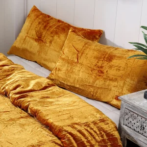 Mustard Gold Color Velvet Pillow Cover - Image 5