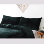 Emerald Green Solid Soft Velvet Pillow Cover - Image 2