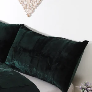Emerald Green Solid Soft Velvet Pillow Cover - Image 4