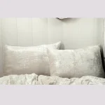 White Soft Velvet Fabric Pillow Cover