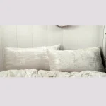 White Soft Velvet Fabric Pillow Cover - Image 3