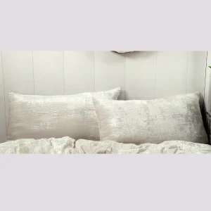 White Soft Velvet Fabric Pillow Cover - Image 3