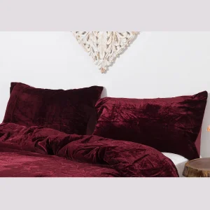 2 PC Luxury Wine Color Velvet Pillow Cover - Image 3