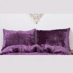 Purple Velvet Large Pillow Cover Zip Closer - Image 2