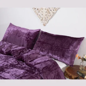 Purple Velvet Large Pillow Cover Zip Closer - Image 3