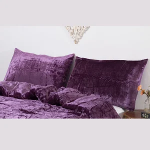 Purple Velvet Large Pillow Cover Zip Closer - Image 5