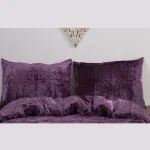 Purple Velvet Large Pillow Cover Zip Closer