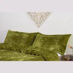 Indian Velvet Fabric Pillow Cover Set (Parrot Green) - Image 3