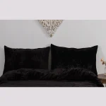 2 Pieces Black Velvet Pillows Case