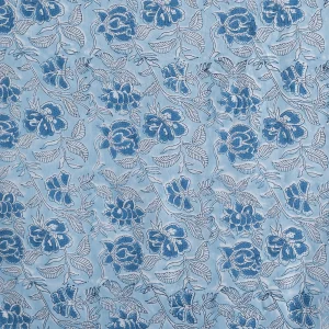 Beautiful Blue Floral Printed Cotton Napkins 48 PC Set - Image 5