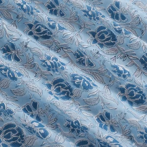 Beautiful Blue Floral Printed Cotton Napkins 48 PC Set - Image 6
