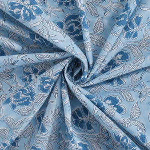 Beautiful Blue Floral Printed Cotton Napkins 48 PC Set - Image 7