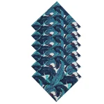 Beautiful Blue Leaf Printed Cotton Napkins - Image 3