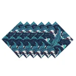Beautiful Blue Leaf Printed Cotton Napkins - Image 4