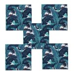 Beautiful Blue Leaf Printed Cotton Napkins - Image 5
