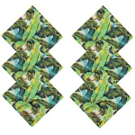 Beautiful Green Leaf Printed Pure Cotton Napkins
