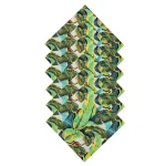Beautiful Green Leaf Printed Pure Cotton Napkins - Image 3