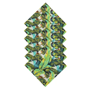 Beautiful Green Leaf Printed Pure Cotton Napkins - Image 3