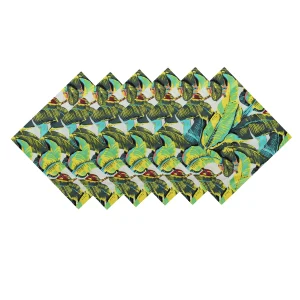 Beautiful Green Leaf Printed Pure Cotton Napkins - Image 4
