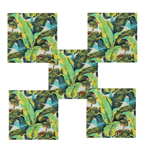 Beautiful Green Leaf Printed Pure Cotton Napkins - Image 5