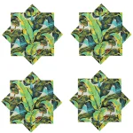 Beautiful Green Leaf Printed Pure Cotton Napkins - Image 6