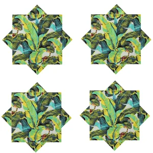 Beautiful Green Leaf Printed Pure Cotton Napkins - Image 6