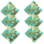 Beautiful Turquoise Peacock Garden Printed Napkins - Image 2