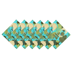 Beautiful Turquoise Peacock Garden Printed Napkins - Image 4