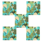 Beautiful Turquoise Peacock Garden Printed Napkins - Image 5