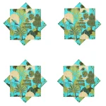 Beautiful Turquoise Peacock Garden Printed Napkins - Image 6