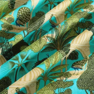 Beautiful Turquoise Peacock Garden Printed Napkins - Image 7