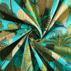 Beautiful Turquoise Peacock Garden Printed Napkins - Image 8