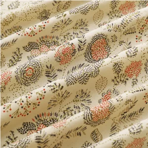 Beige Floral Printed Fabric Table Decor Napkins Set 48 Pcs - Image 6