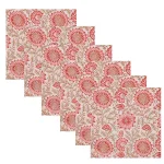 Beige Floral Printed Kitchen Table Decor Napkins - Image 2