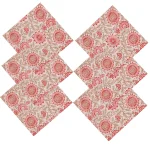 Beige Floral Printed Kitchen Table Decor Napkins