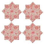 Beige Floral Printed Kitchen Table Decor Napkins - Image 5