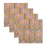 Beige Hand Block Printed 100% Cotton Napkins - Image 3