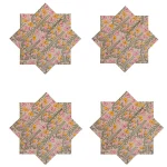 Beige Hand Block Printed 100% Cotton Napkins - Image 2