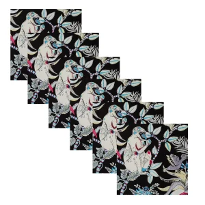 Black Cloth Napkin Indian Handmade Printed - Image 4