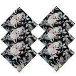 Black Cloth Napkin Indian Handmade Printed - Image 2