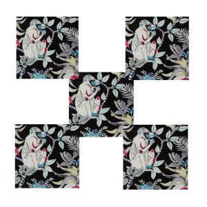 Black Cloth Napkin Indian Handmade Printed - Image 5