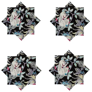 Black Cloth Napkin Indian Handmade Printed - Image 6