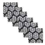 Black Floral Print Cotton Dinner Table Cloth Napkins - Image 2