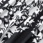 Black Floral Print Cotton Dinner Table Cloth Napkins - Image 10