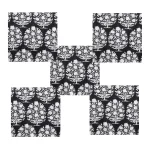 Black Floral Print Cotton Dinner Table Cloth Napkins - Image 3