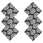Black Floral Print Cotton Dinner Table Cloth Napkins - Image 4