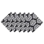 Black Floral Print Cotton Dinner Table Cloth Napkins