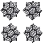 Black Floral Print Cotton Dinner Table Cloth Napkins - Image 6