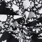 Black Floral Print Cotton Dinner Table Cloth Napkins - Image 7